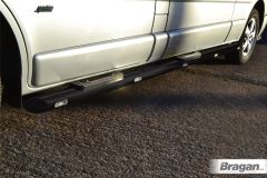 Side Bars BLACK + Step Pads + LED x10 For Ford Transit MK7 SWB 2007-2014