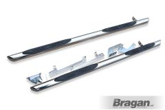 Side Bars Tapered Ends Pair + 4 Step Pads For Iveco Daily LWB 2014+