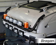 Roof Bar + LEDs + Spots + Amber Beacons For Mercedes Actros MP5 Big Space - BLACK
