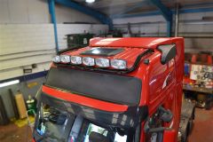 Roof Bar + Spots + LEDs + Clear Beacon + Air Horns + Clamps For Volvo FM Series 2 & 3 Globetrotter XL - BLACK