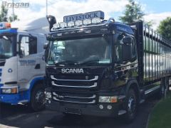 To Fit Pre 2009 Scania P, G, R, Series Standard Sleeper Cab Roof Light Bar + Jumbo LED Spots x6 + Clear Lens Beacon x2