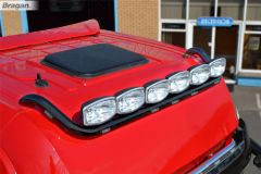 Roof Bar + LED Spots + Beacons x2 for Iveco Stralis Active Space Time - BLACK