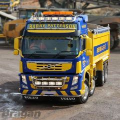 Roof Bar + Spots + LEDs + Clear Beacon + Air Horns + Clamps For Volvo FMX Globetrotter 2013 - 2021