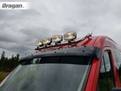 Roof Bar + Jumbo LED Spots Lamps + LEDs For Ford Transit MK8 14+ Steel Top Light Bar