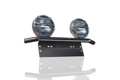 BLACK Number Plate Light Bar +  Chrome Lamps For Ford Ranger 2016-2023