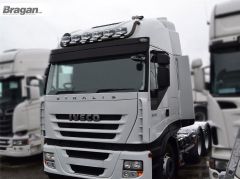 Roof Light Bar - BLACK + Jumbo Spots + Slim LEDs For Iveco Stralis Active Space Time
