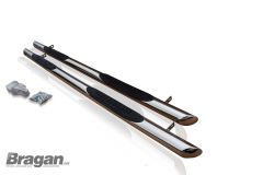 Side Bars + 4 Step Pads + White LEDs For Peugeot Partner Rifter SWB 2019+