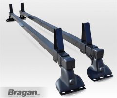 Roof Rack Bars 2 Bar + Load Stops For Peugeot Expert Tepee 2007 - 2016 - BLACK