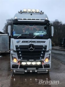 Roof Light Bar + LEDs x7 + Spots x4 + Clear Beacon x2 For Mercedes Actros MP5 2019+ Big Space