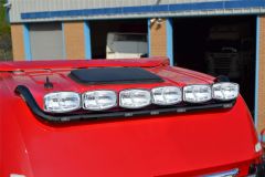 Roof Bar + LEDs + Jumbo LED Spots x4 + Clear Beacon x2 For Renault Premium - BLACK