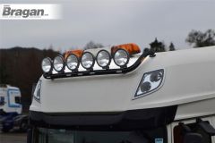 Black Roof Bar + LEDs + Round Spots For Mercedes Actros MP5 2019+ Classic Space  Truck